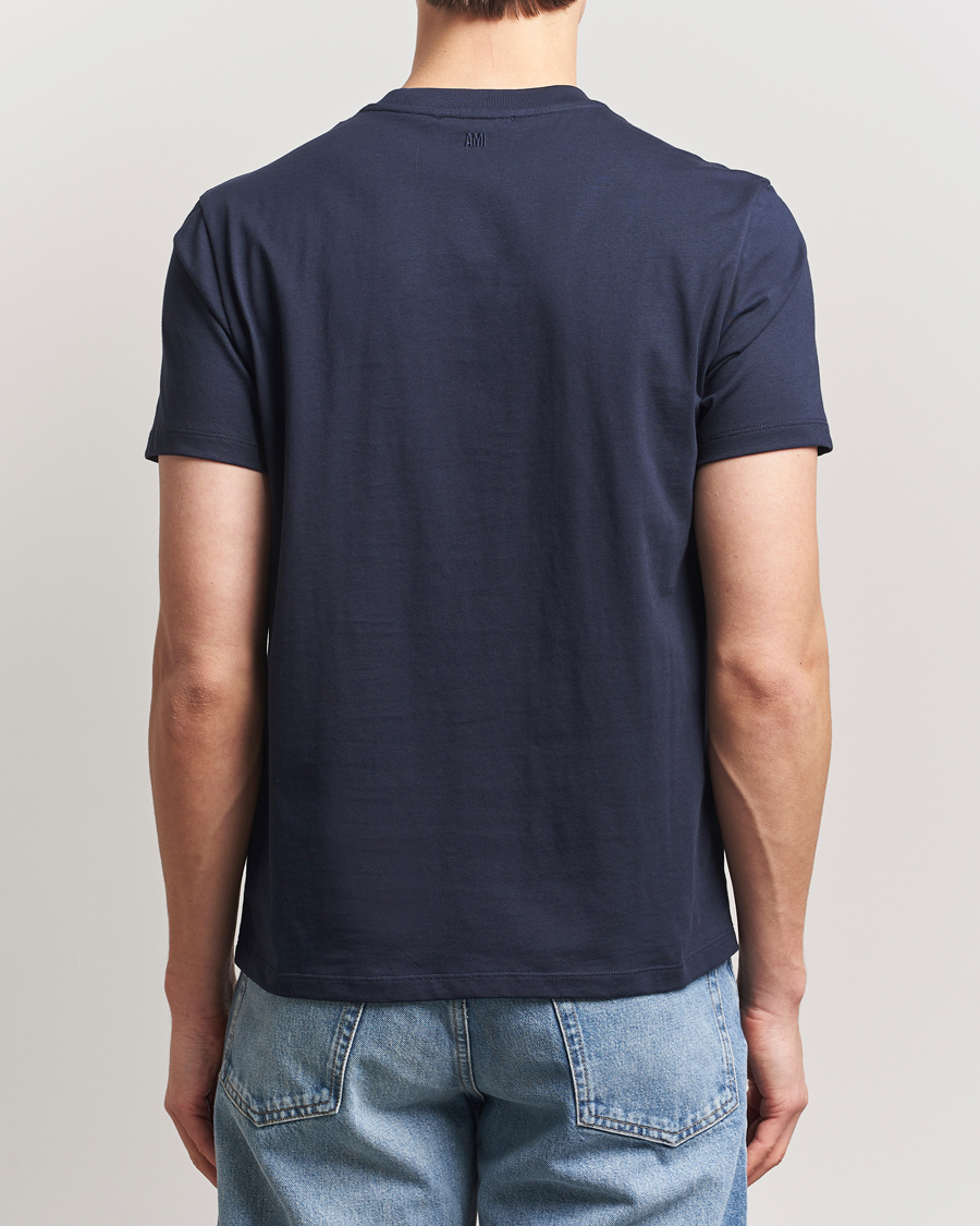 Herren | T-Shirts | AMI | Off White Heart Logo T-Shirt Night Blue