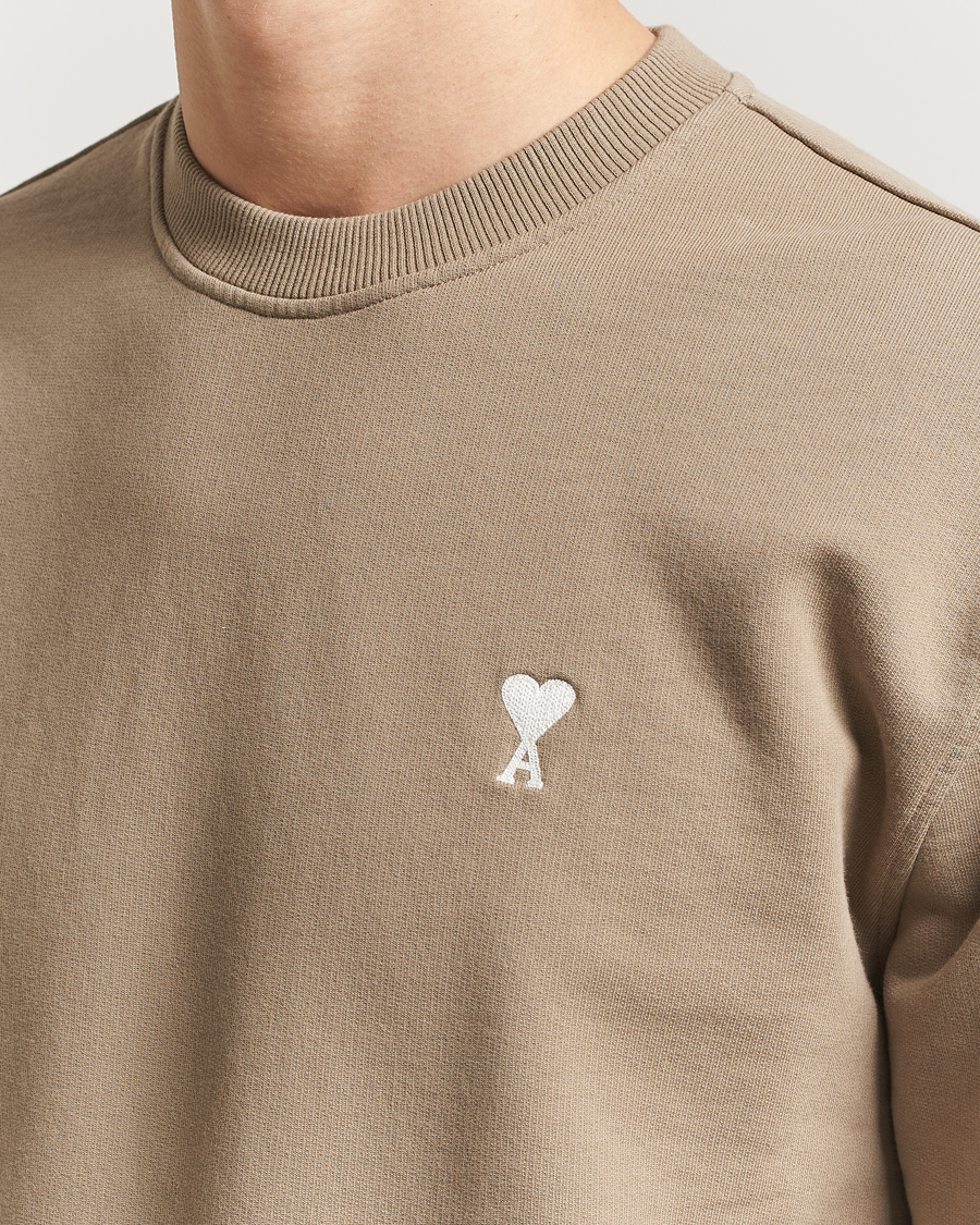 Herren | Pullover | AMI | Off White Heart Logo Sweatshirt Beige