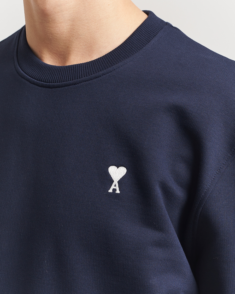 Herren | Pullover | AMI | Off White Heart Logo Sweatshirt Night Blue