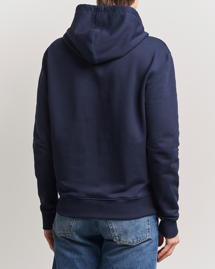 Herren | Pullover | AMI | Off White Heart Logo Full Zip Hoodie Night Blue