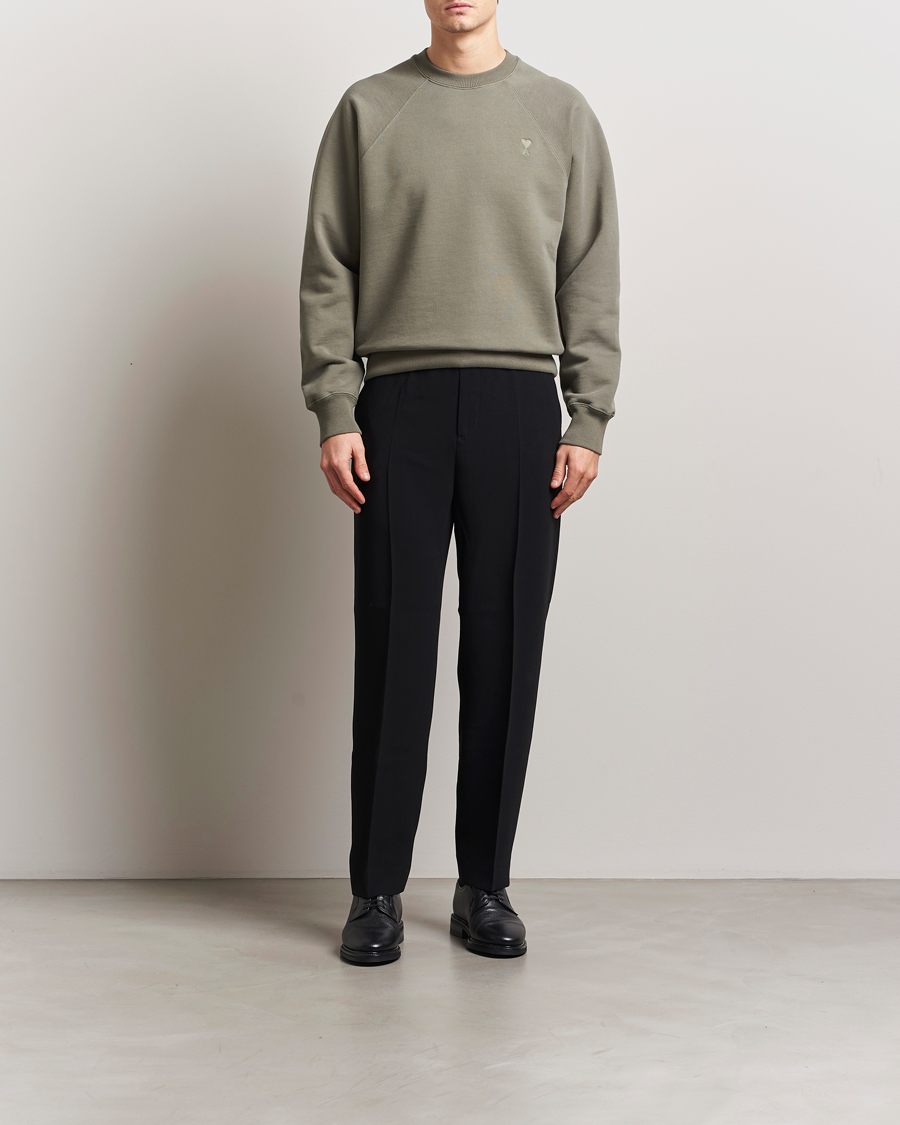 Herren | Pullover | AMI | Tonal Heart Logo Sweatshirt Smoke Grey