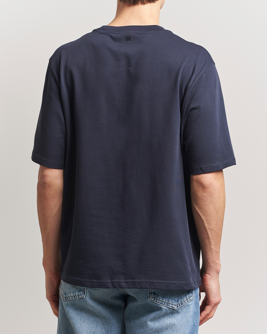Herren | T-Shirts | AMI | Paris Logo T-Shirt Navy Blue
