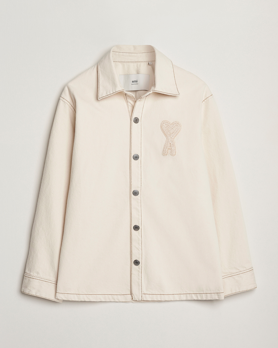 Herren | Jacken | AMI | Patch Embroidered Overshirt White Cream