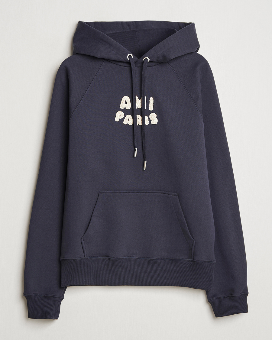 Herren | Pullover | AMI | Paris Logo Hoodie Navy Blue