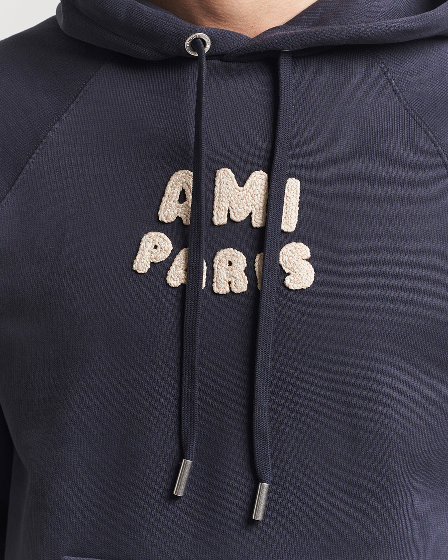 Herren | Pullover | AMI | Paris Logo Hoodie Navy Blue