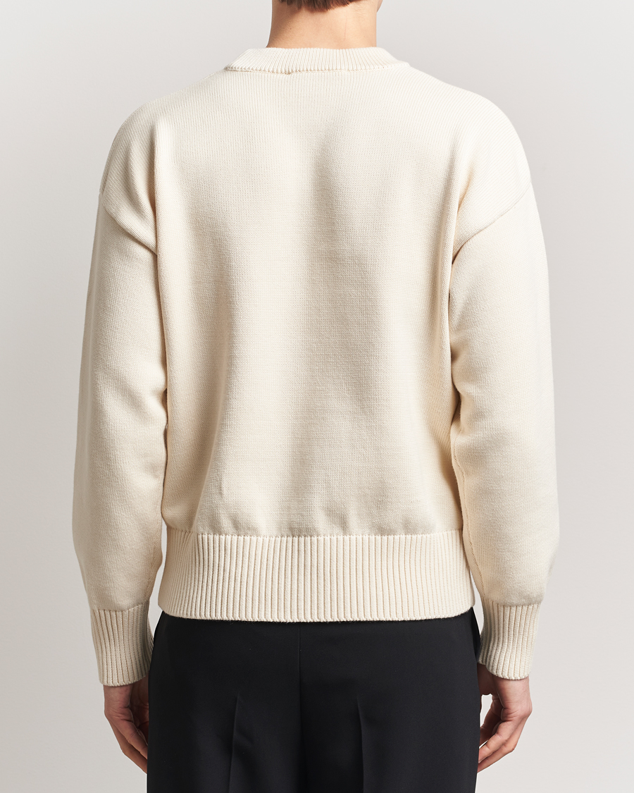 Herren | Pullover | AMI | Embroidered Logo Knitted Sweater White Cream
