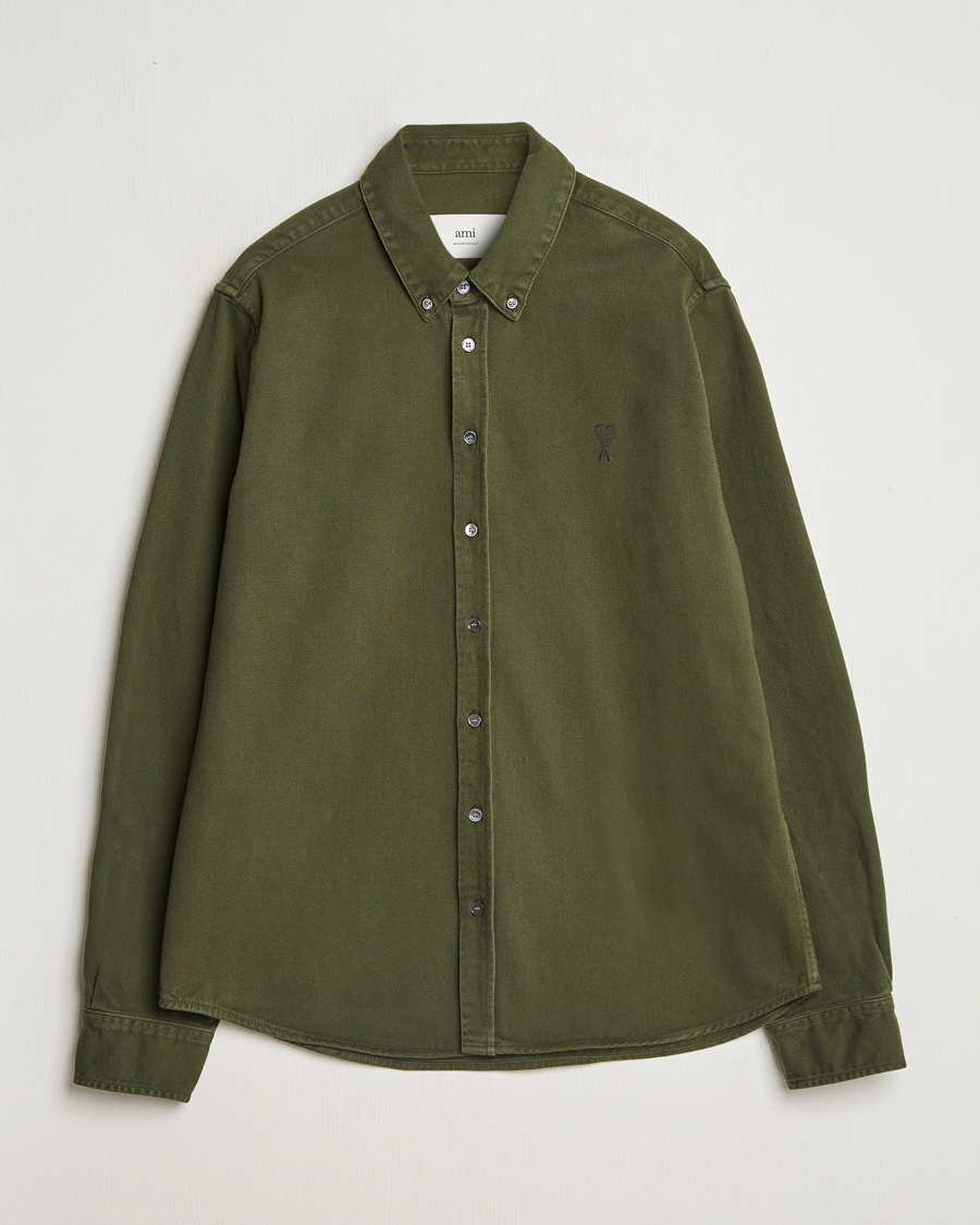 Herren | Hemden | AMI | Tonal Heart Logo Twill Shirt Loden