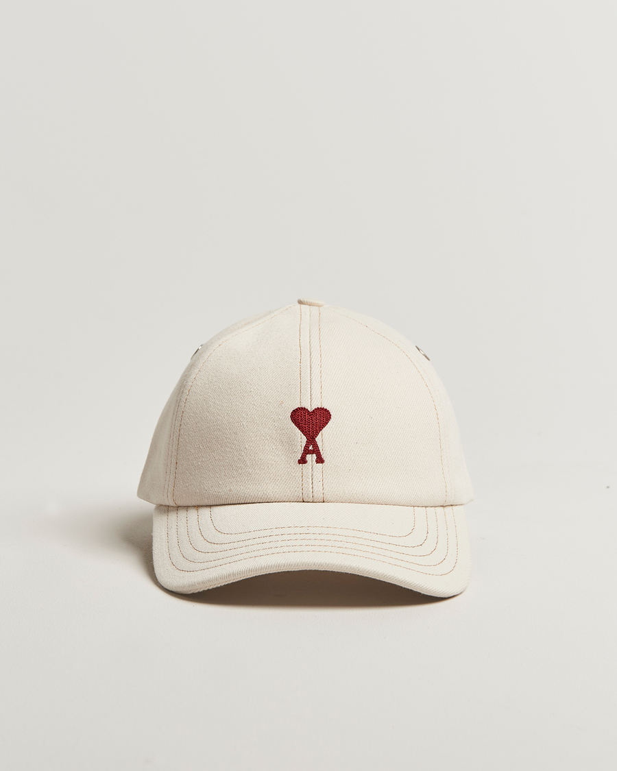 Herren | AMI Heart Logo Cap White Cream | AMI | Heart Logo Cap White Cream