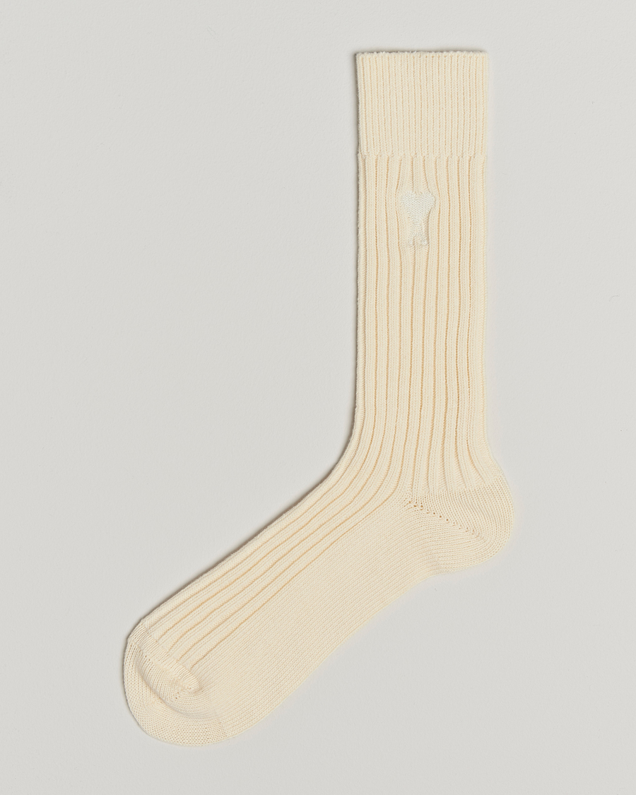 Herren | Unterwäsche | AMI | Logo Ribbed Sock Off White