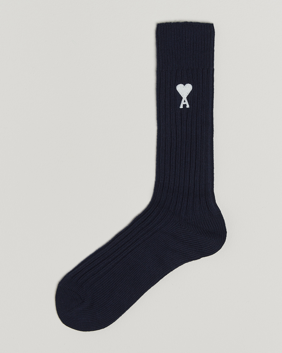 Herren | Unterwäsche | AMI | Logo Ribbed Sock Navy Blue