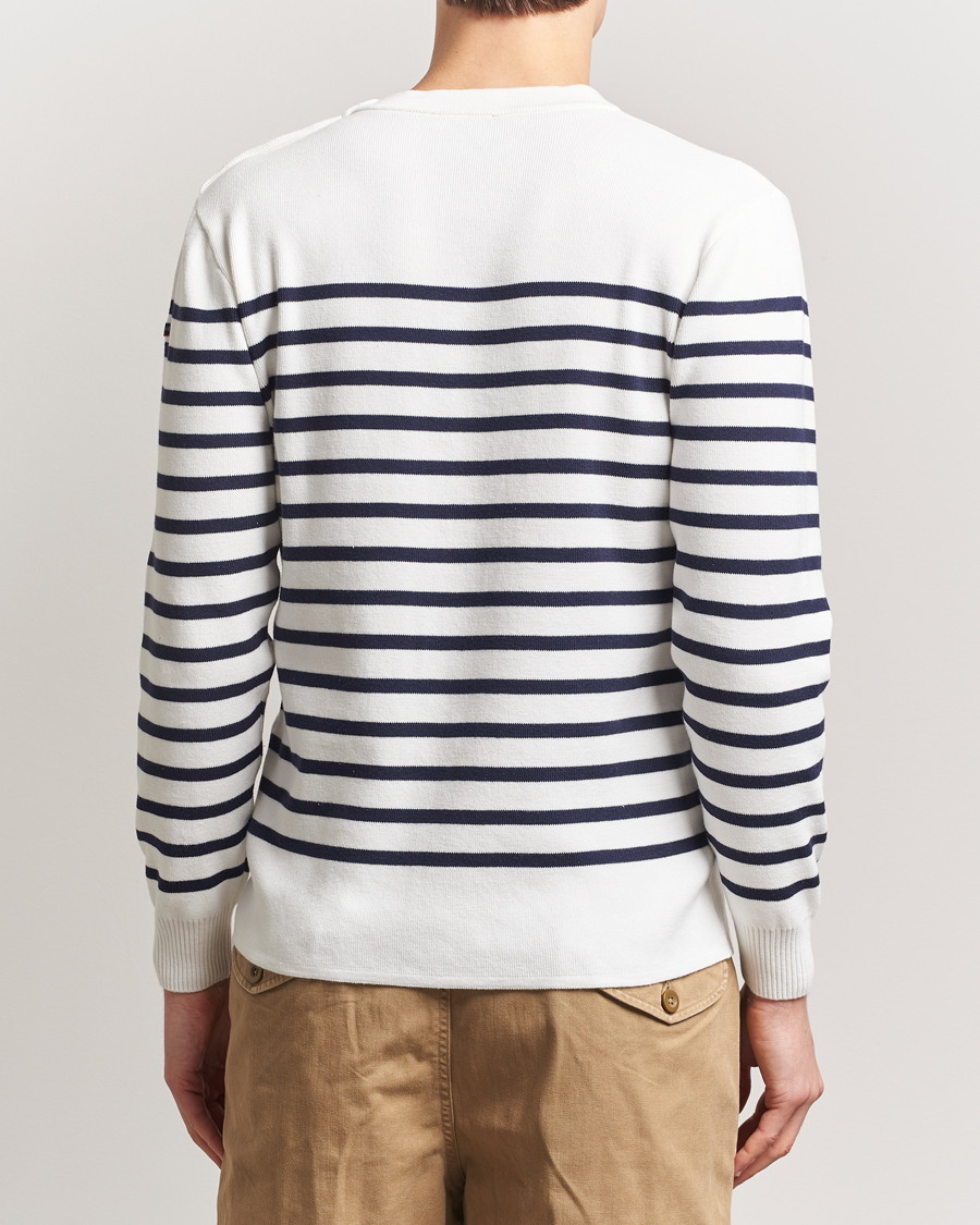 Herren | Pullover | Armor-lux | Groix Striped Sweater Milk/Navy