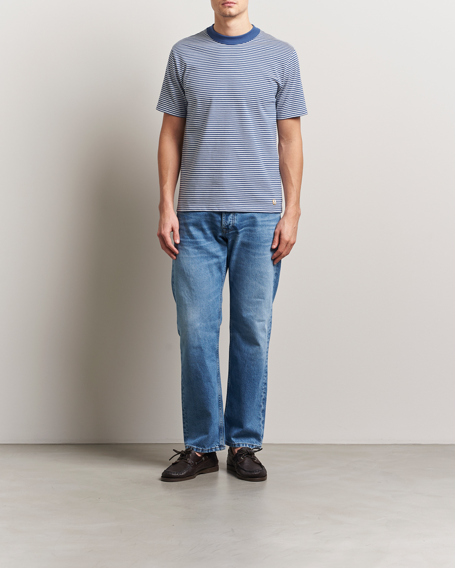 Herren | T-Shirts | Armor-lux | Callac Héritage Stripe T-Shirt Obscur/Milk