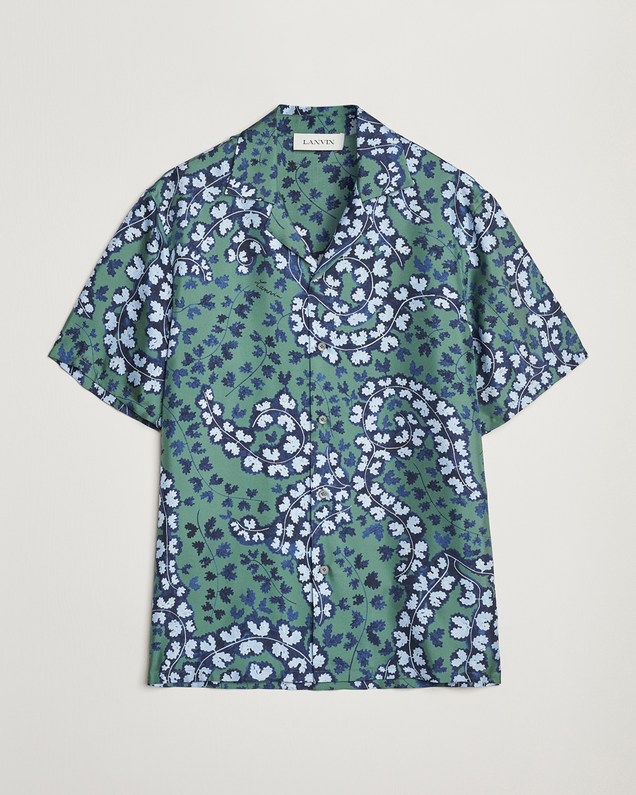 Herren | Hemden | Lanvin | Rateau Print Bowling Shirt Sage Green