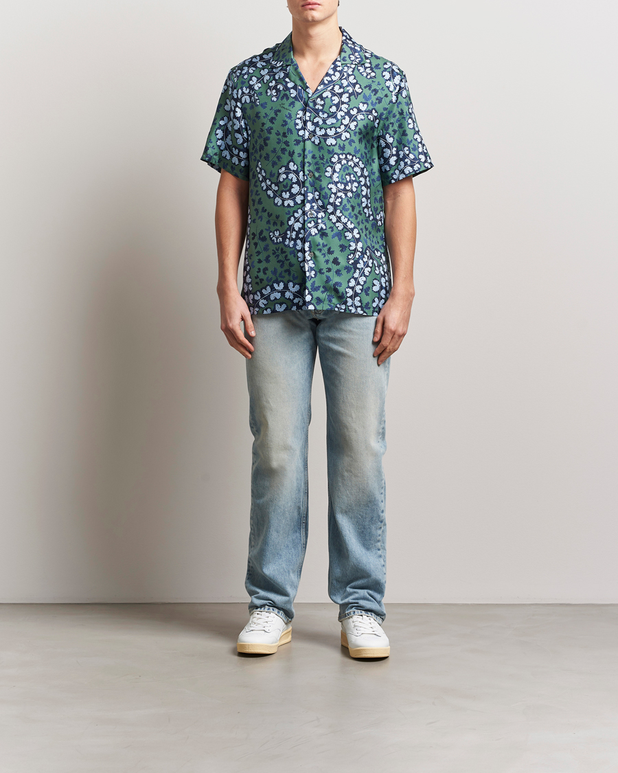 Herren | Hemden | Lanvin | Rateau Print Bowling Shirt Sage Green