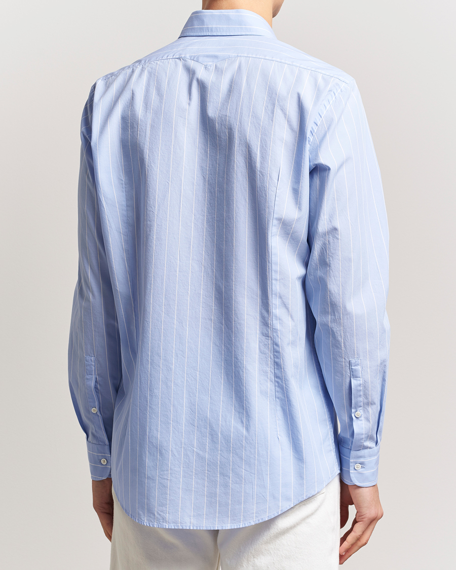 Herren | Hemden | Massimo Alba | Genova Striped Cotton Shirt Light Blue
