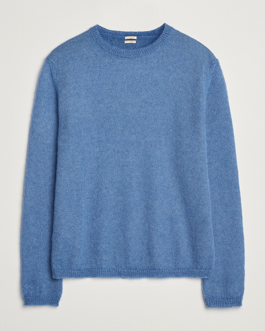 Herren | Pullover | Massimo Alba | Baby Mohair Crew Neck Pullover Sky Blue