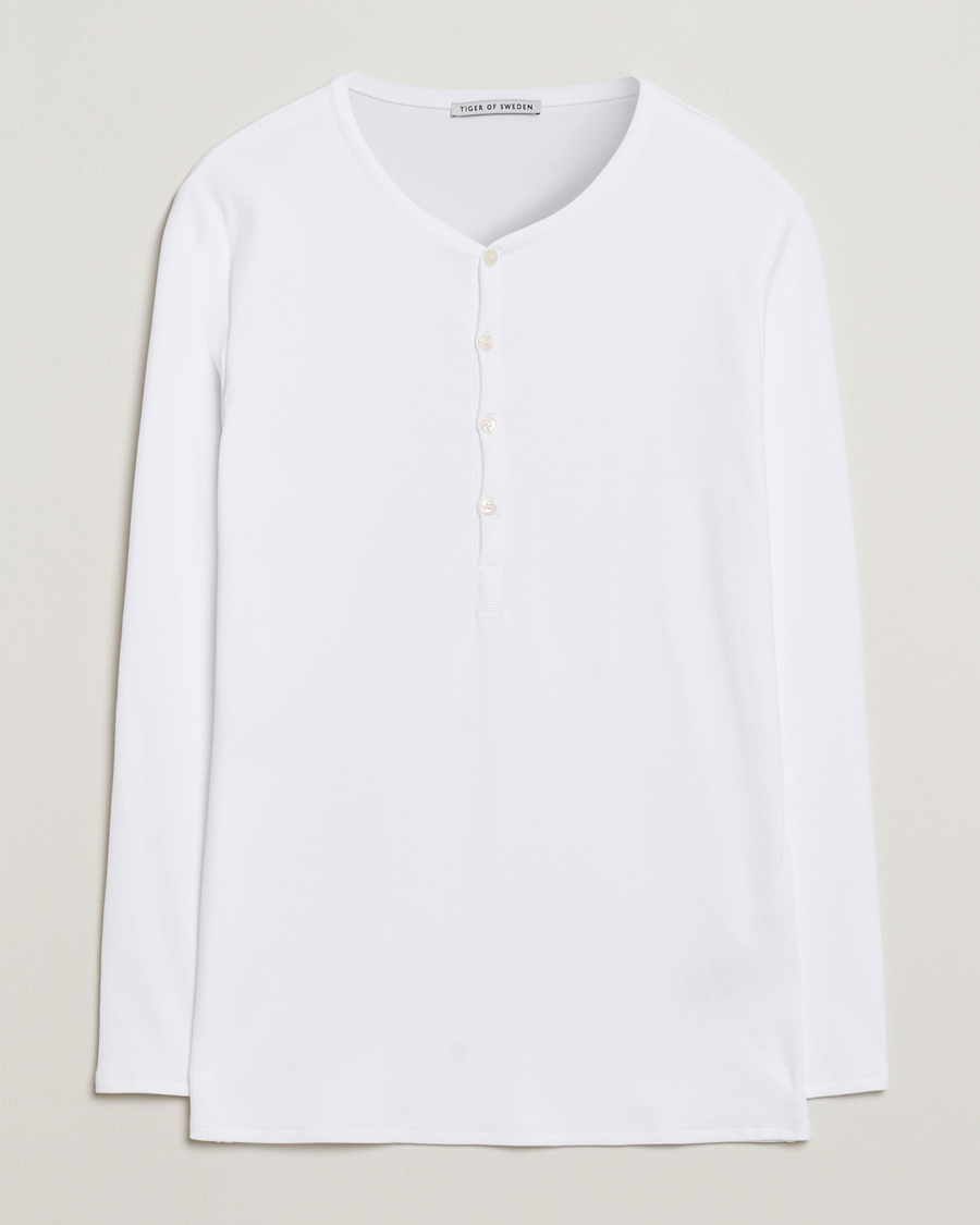 Herren | Pullover | Tiger of Sweden | Roye Long Sleeve Henley Pure White