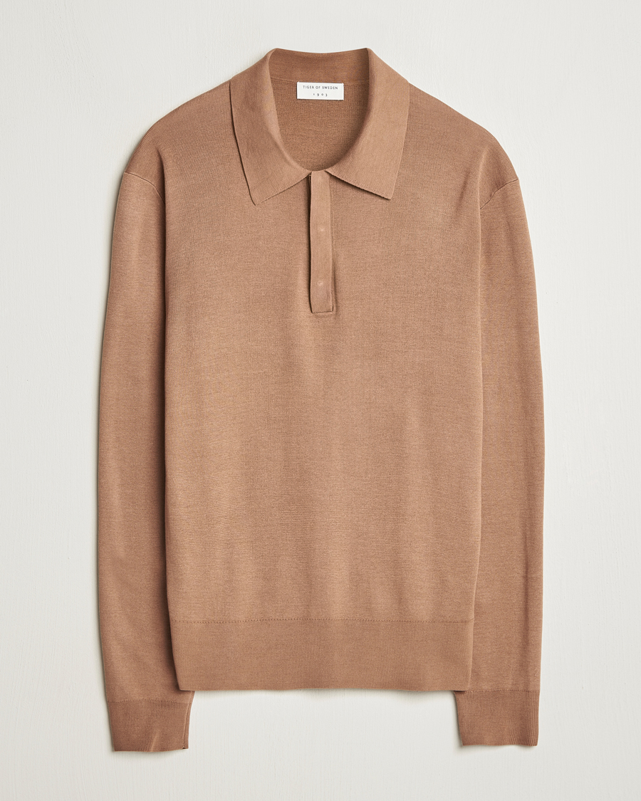 Herren | Pullover | Tiger of Sweden | Appleton Knitted Polo Tawny Brown