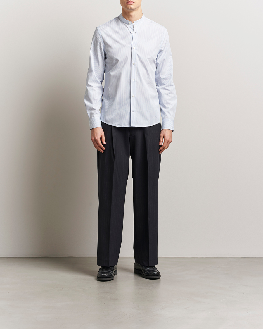 Herren | Hemden | Tiger of Sweden | Spenser Band Collar Shirt Light Blue