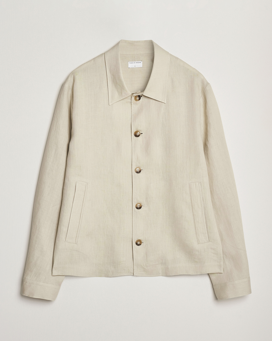 Herren | Hemden | Tiger of Sweden | Barnaby Linen Overshirt Cream Sand