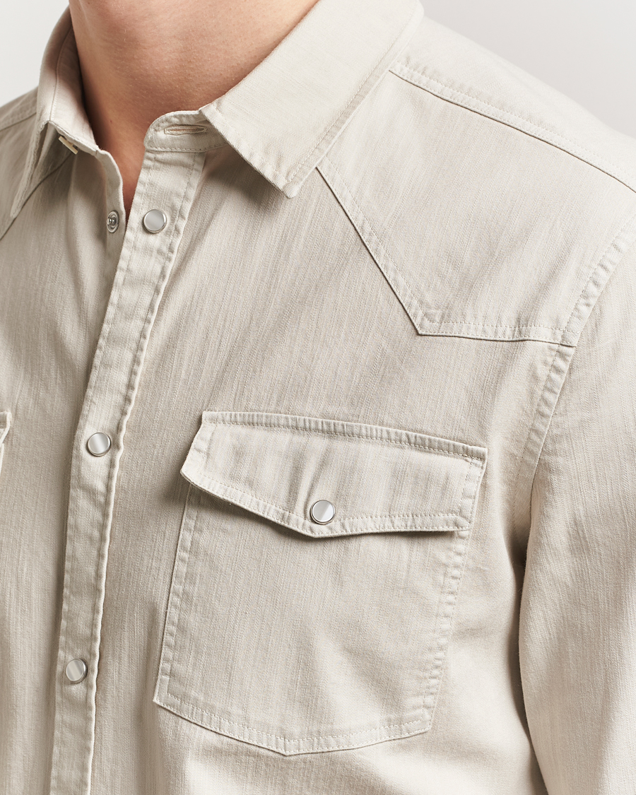 Herren | Hemden | Dondup | Slim Fit Pocket Denim Shirt Ecru