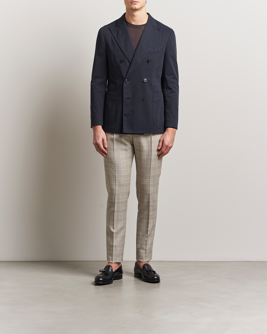 Herren | Sakkos | Boglioli | K Jacket Double Breasted Cotton Blazer Navy