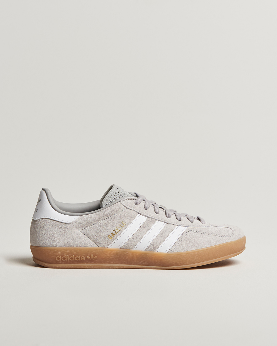 Herren | adidas Originals Gazelle Indoor Sneaker Light Grey/White | adidas Originals | Gazelle Indoor Sneaker Light Grey/White
