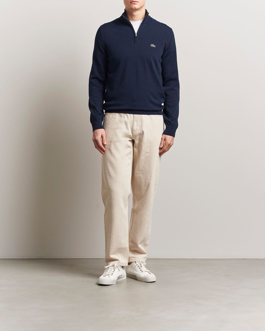 Herren | Pullover | Lacoste | Cotton Knitted Half Zip Navy