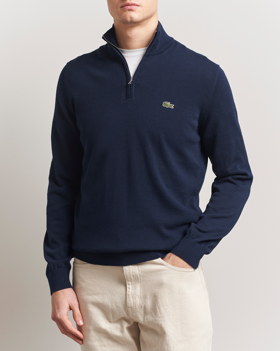 Herren | Pullover | Lacoste | Cotton Knitted Half Zip Navy