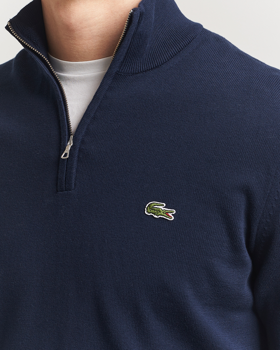 Herren | Pullover | Lacoste | Cotton Knitted Half Zip Navy