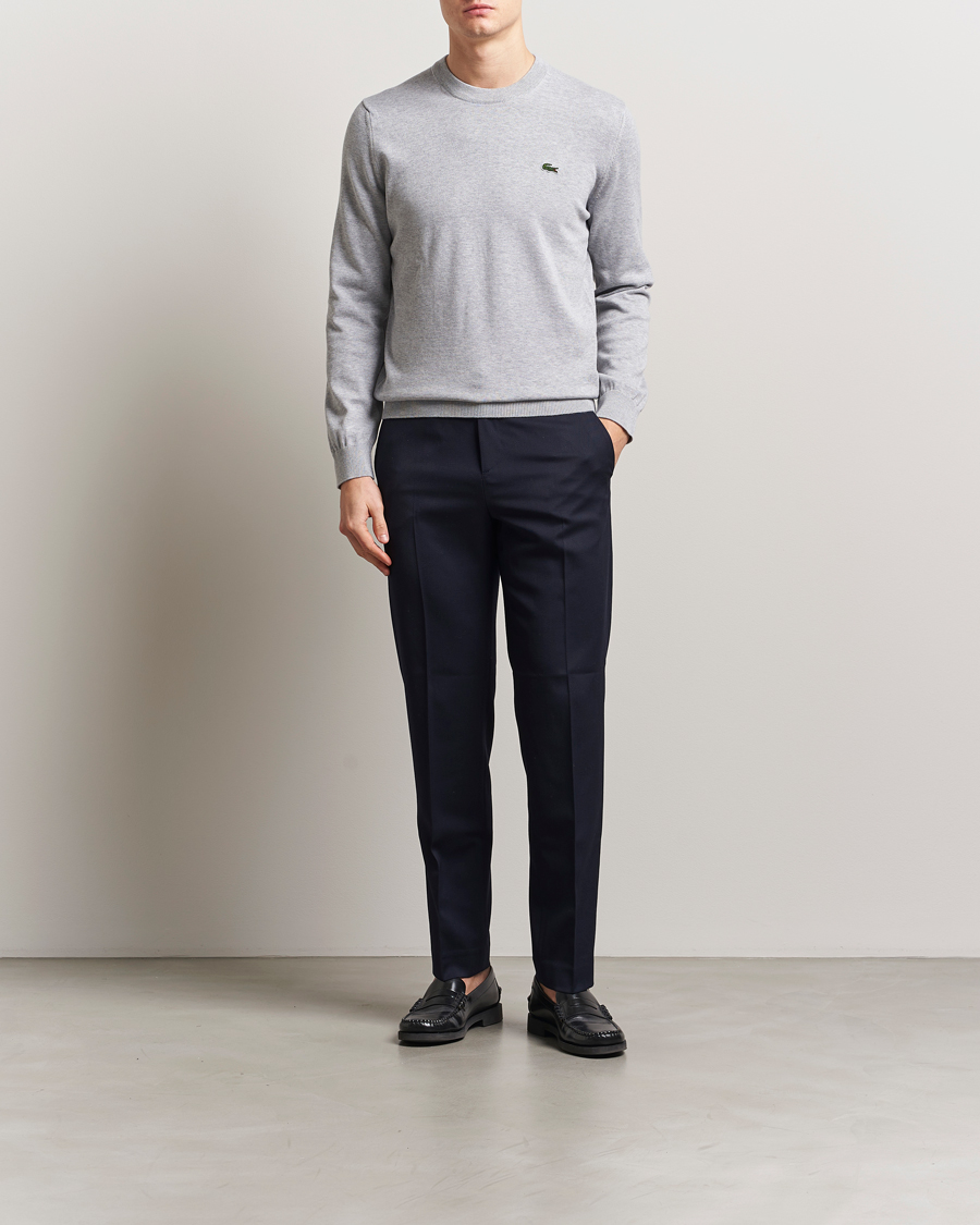 Herren | Pullover | Lacoste | Cotton Knitted Sweater Silver Chine