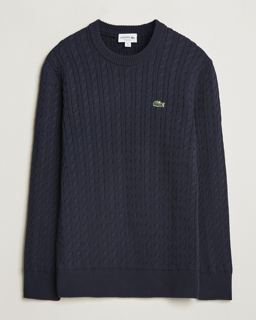 Herren | Pullover | Lacoste | Cotton Cable Sweater Navy Blue