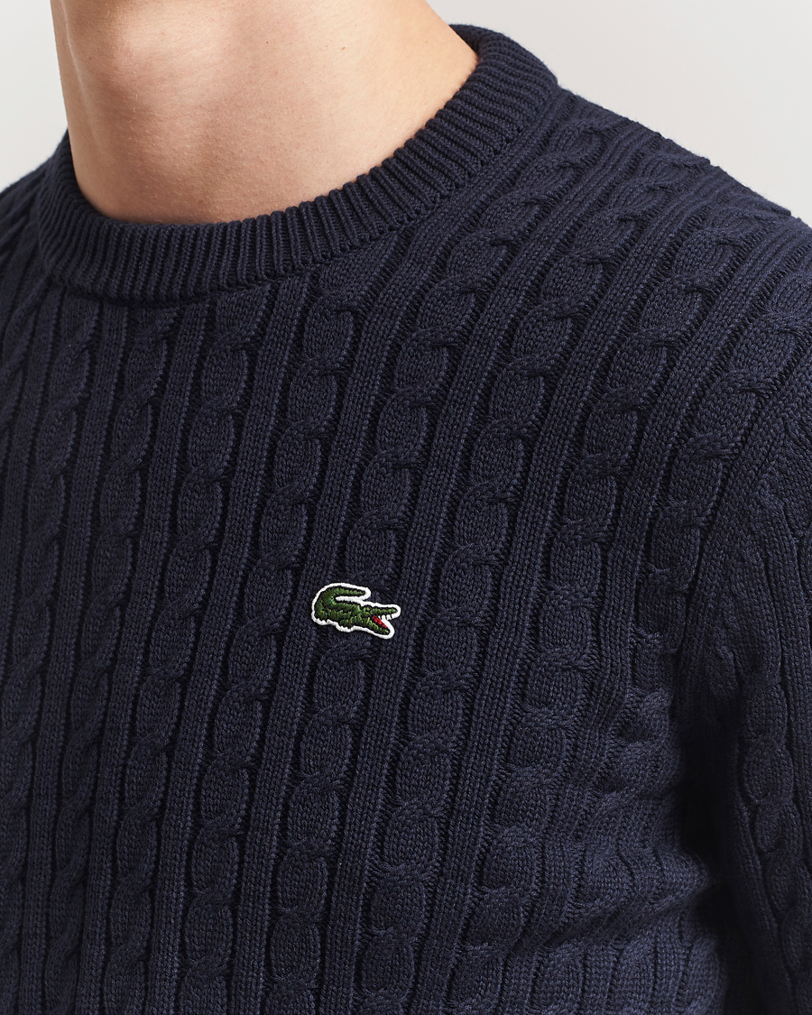 Herren | Pullover | Lacoste | Cotton Cable Sweater Navy Blue