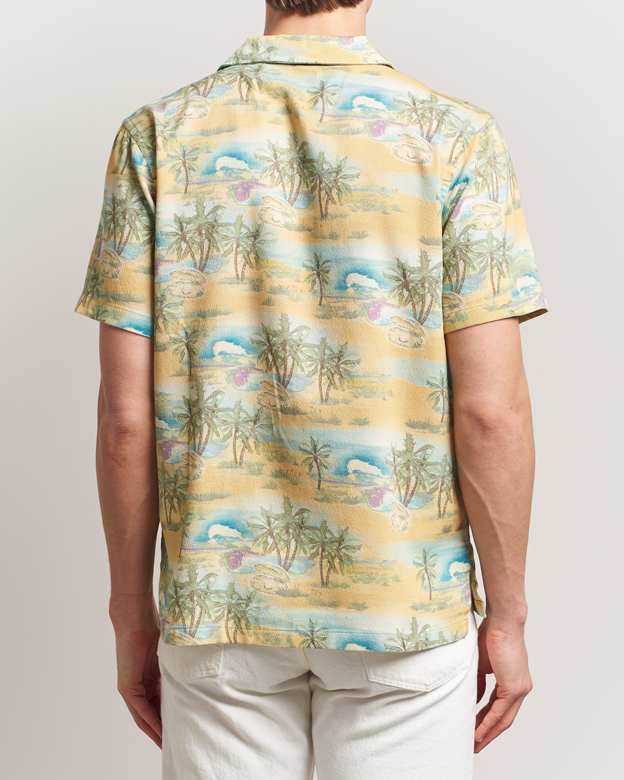 Herren | Hemden | Nudie Jeans | Arvid Printed Short Sleeve Shirt Mustard