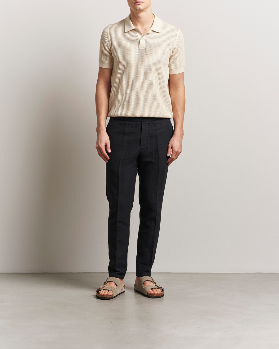 Herren | Hosen | Samsøe Samsøe | Smithy Linen/Cotton Drawstring Trousers Black