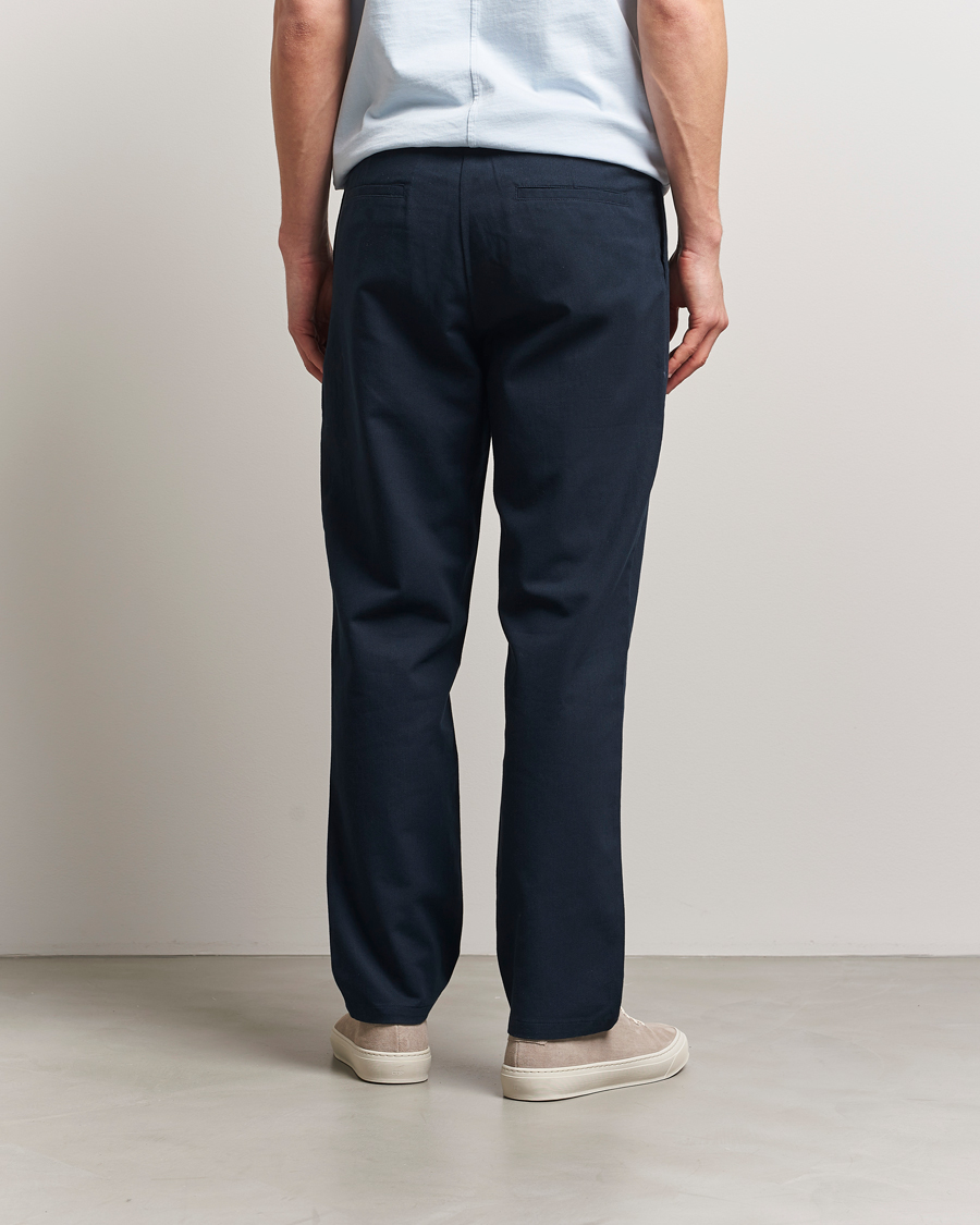 Herren | Hosen | Samsøe Samsøe | Bertil Cotton/Linen Drawstring Trousers Salute Navy