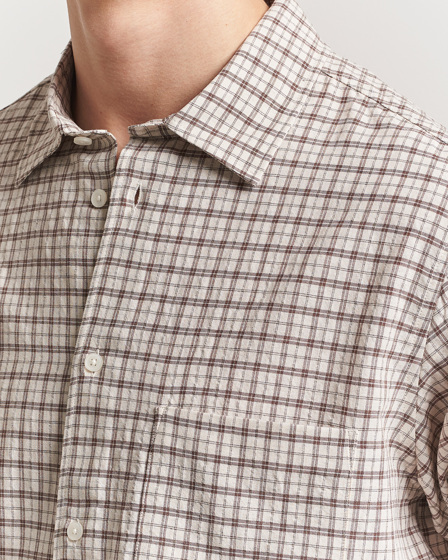 Herren | Hemden | Samsøe Samsøe | Damon Viscose/Cotton Checked Shirt Canteen