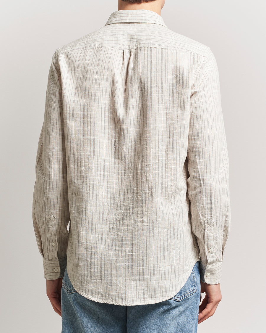 Herren | Hemden | Samsøe Samsøe | Liam Cotton/Linen Striped Shirt Moonstruck