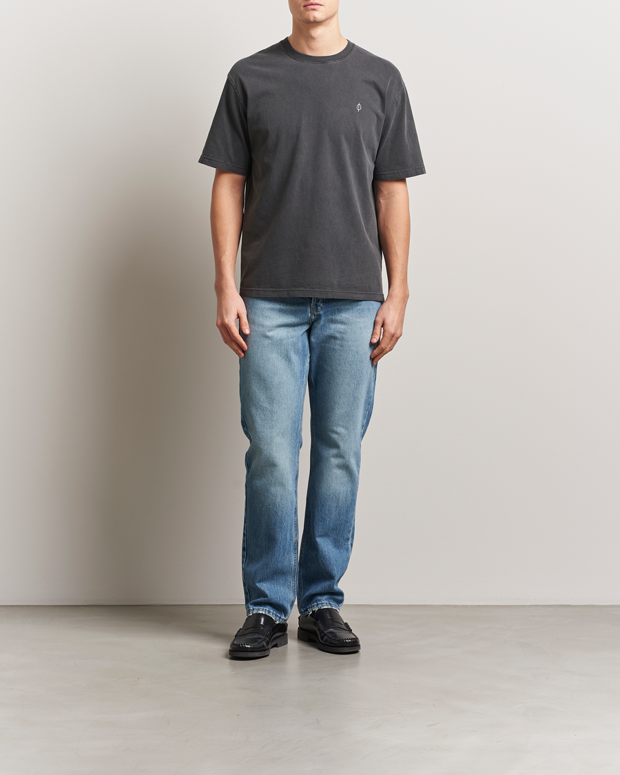 Herren | T-Shirts | Samsøe Samsøe | Wandering Printed Crew Neck T-Shirt Washed Black