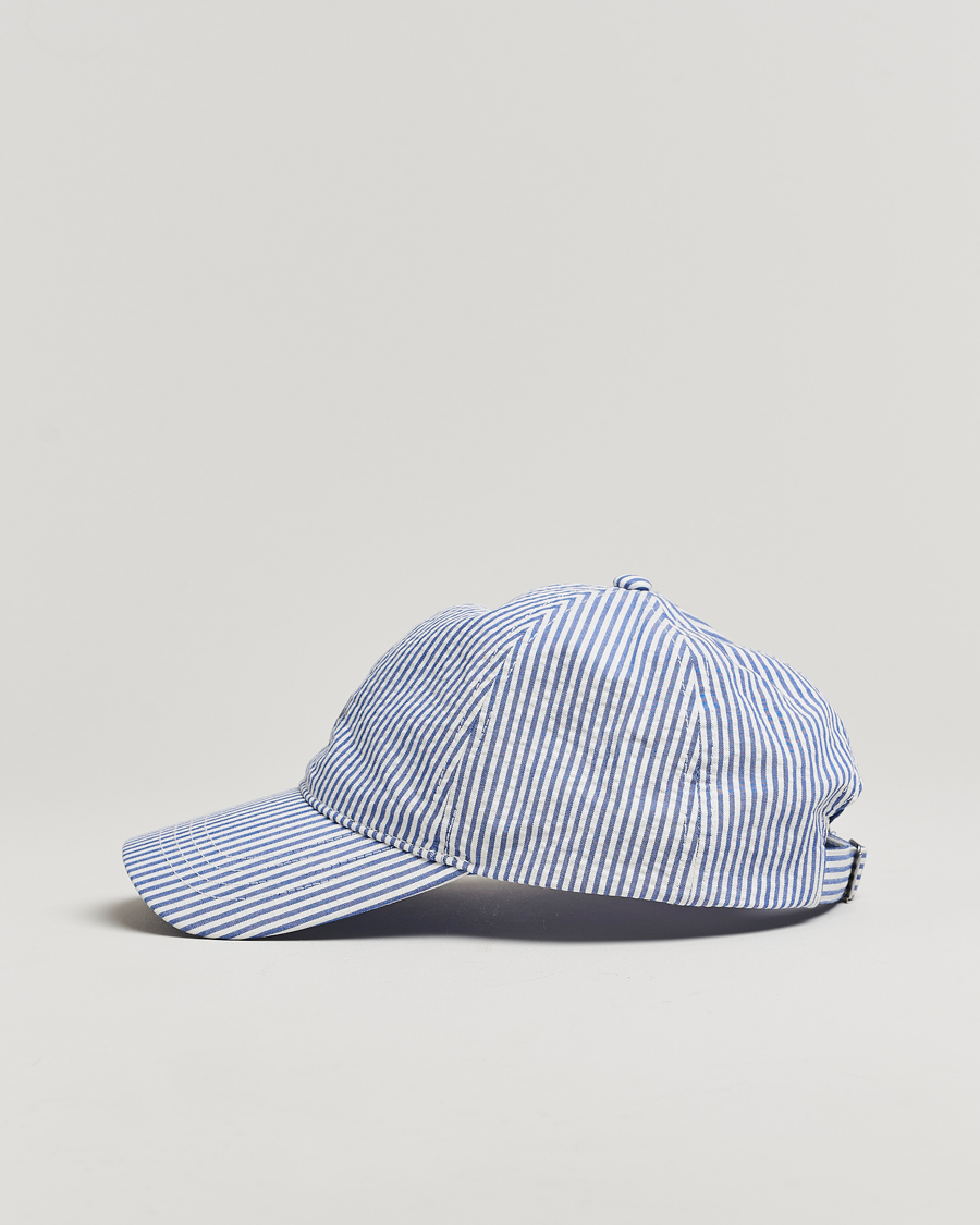 Herren | GANT Striped Seersucker Cap Rich Blue | GANT | Striped Seersucker Cap Rich Blue