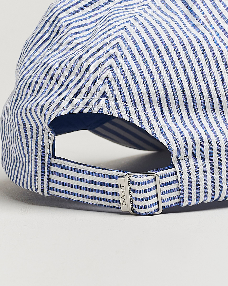 Herren | GANT Striped Seersucker Cap Rich Blue | GANT | Striped Seersucker Cap Rich Blue