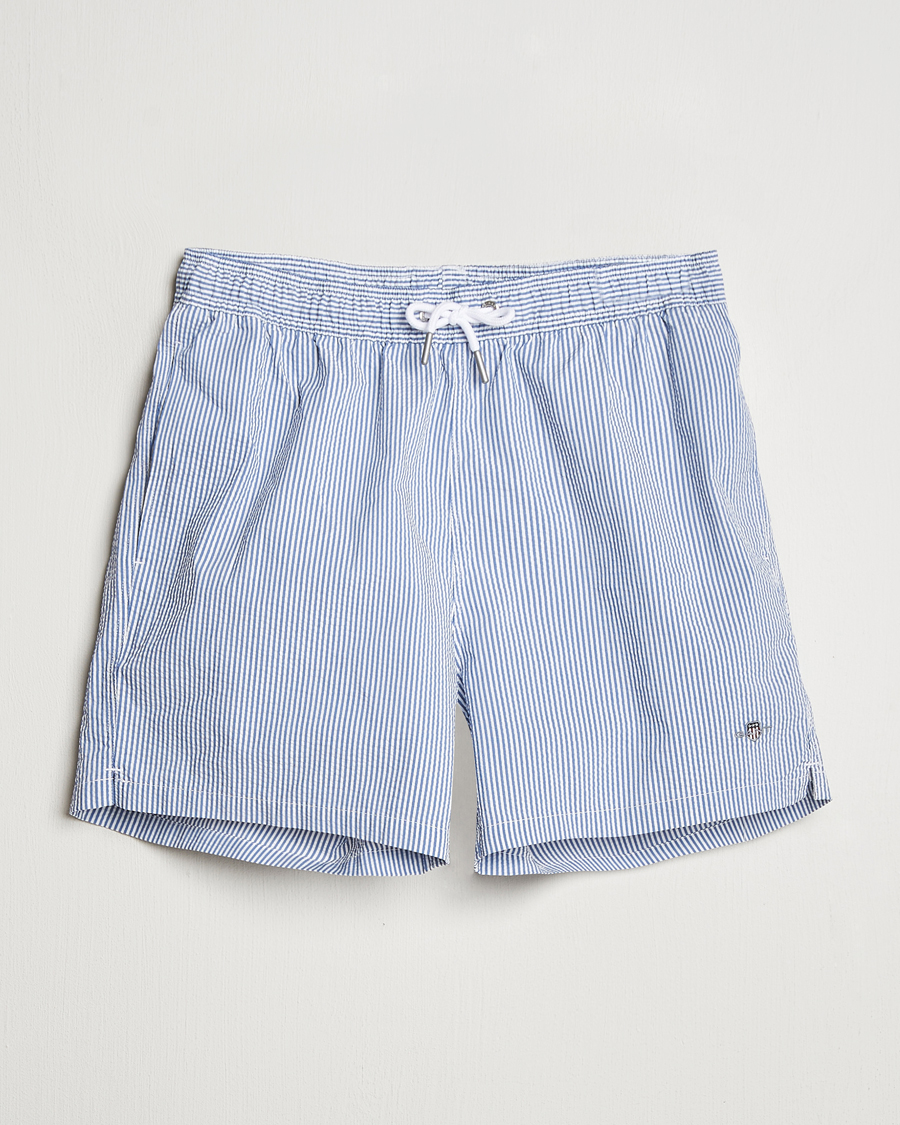 Herren | Badehosen | GANT | Seersucker Swimshorts Rich Blue