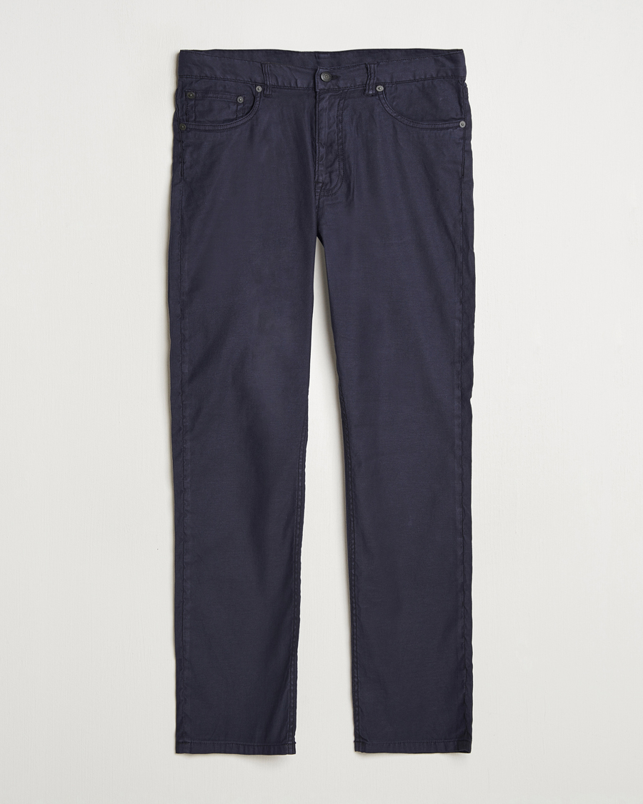 Herren | Hosen | GANT | Regular Cotton/Linen 5-Pocket Pants Evening Blue