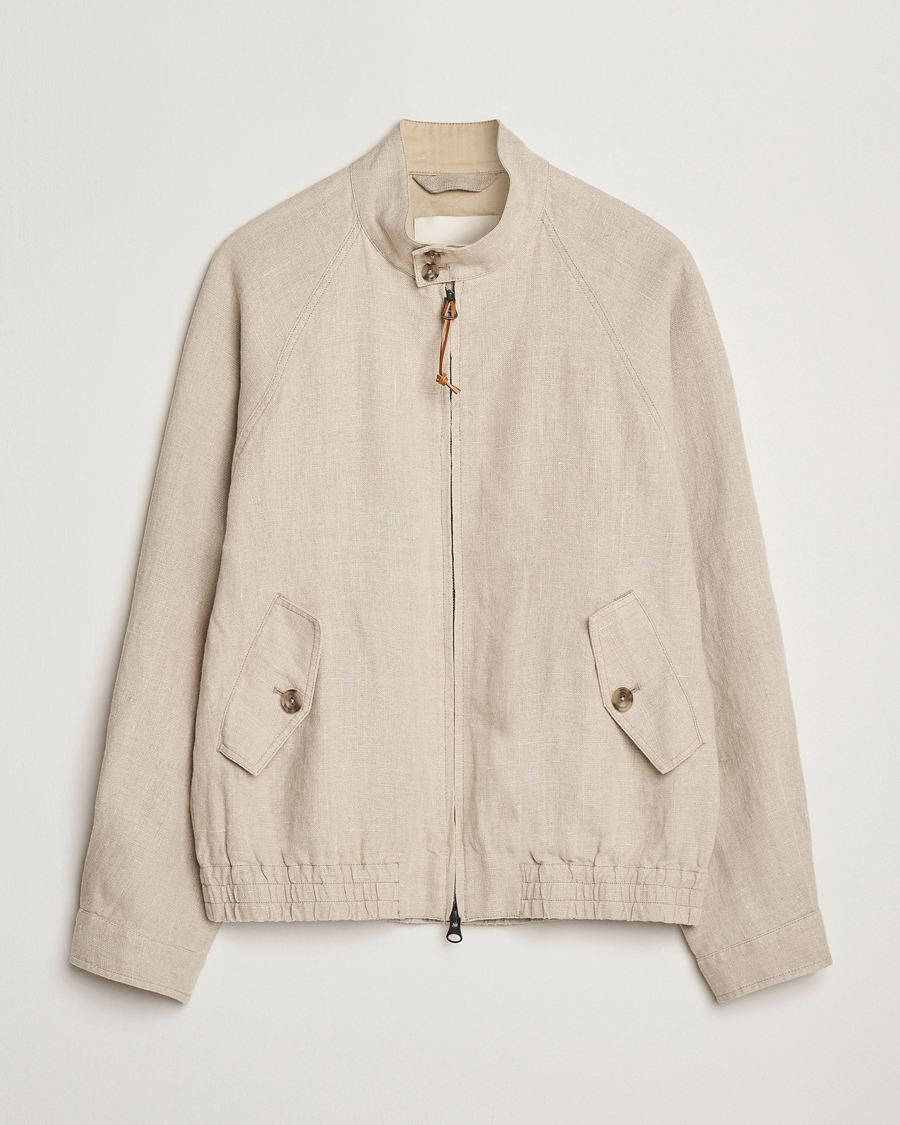 Herren | Jacken | GANT | Linen Harrington Jacket Dry Sand