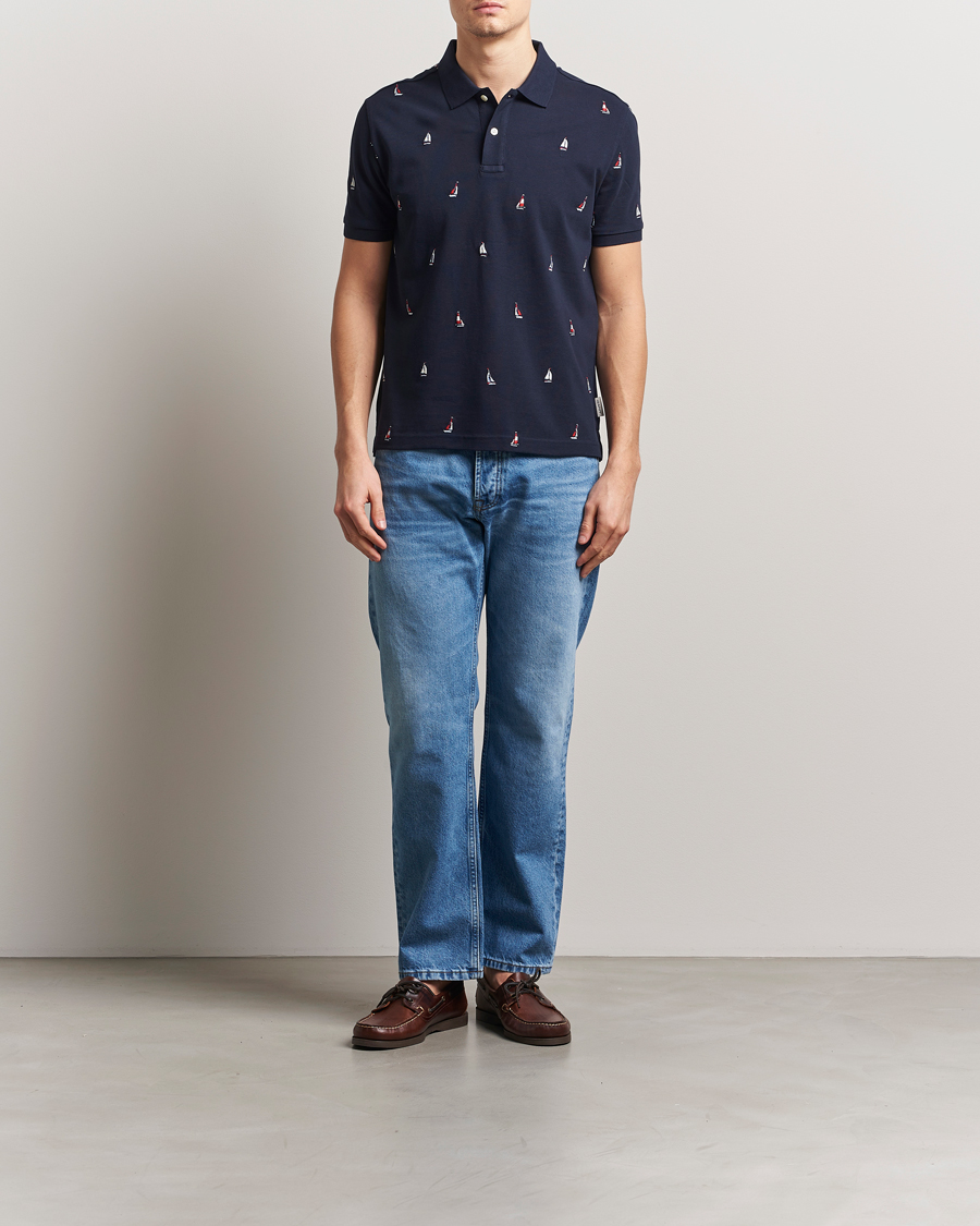 Herren | Poloshirts | GANT | Embroidered Sailing Polo Evening Blue