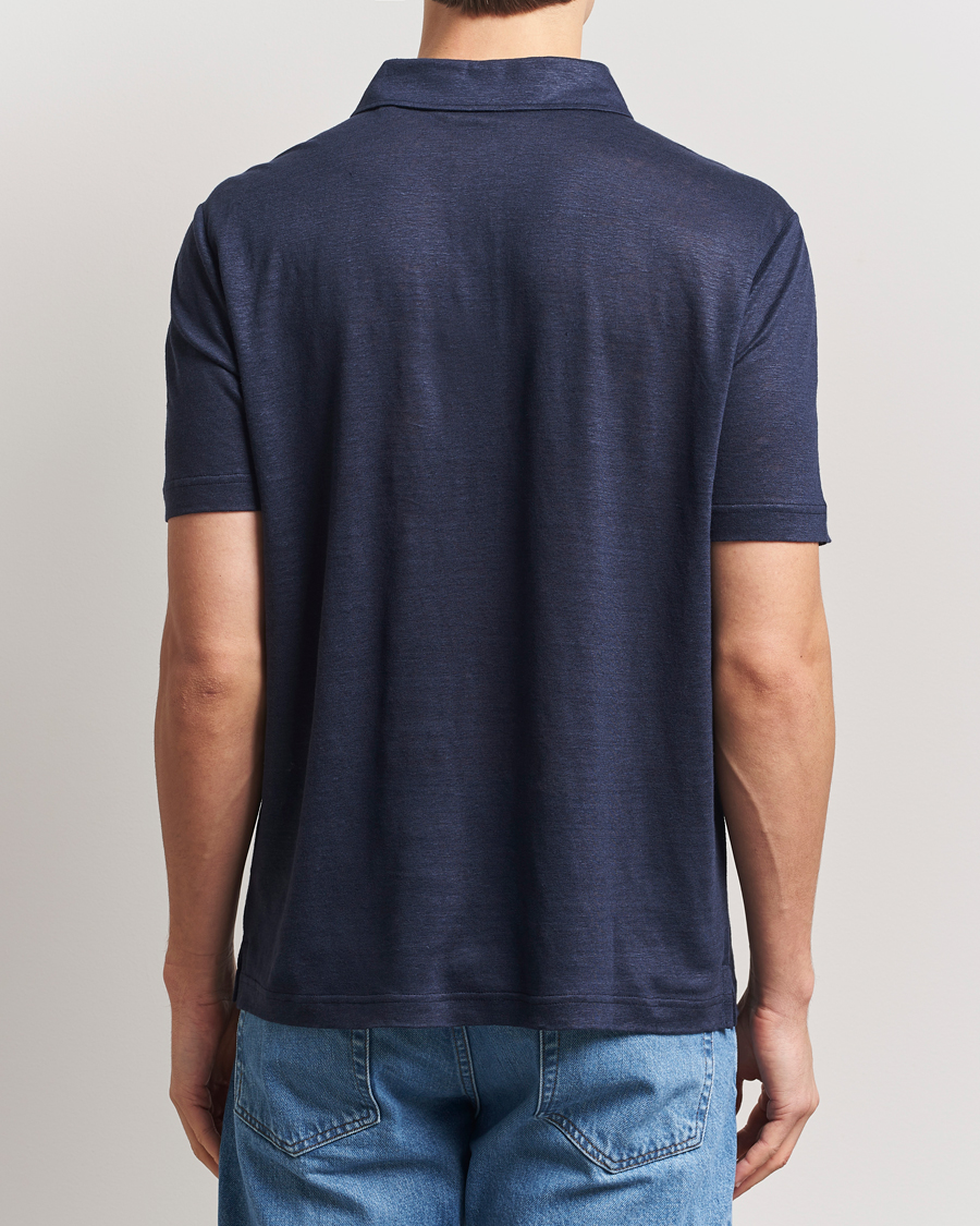 Herren | Poloshirts | GANT | Linen Polo Evening Blue