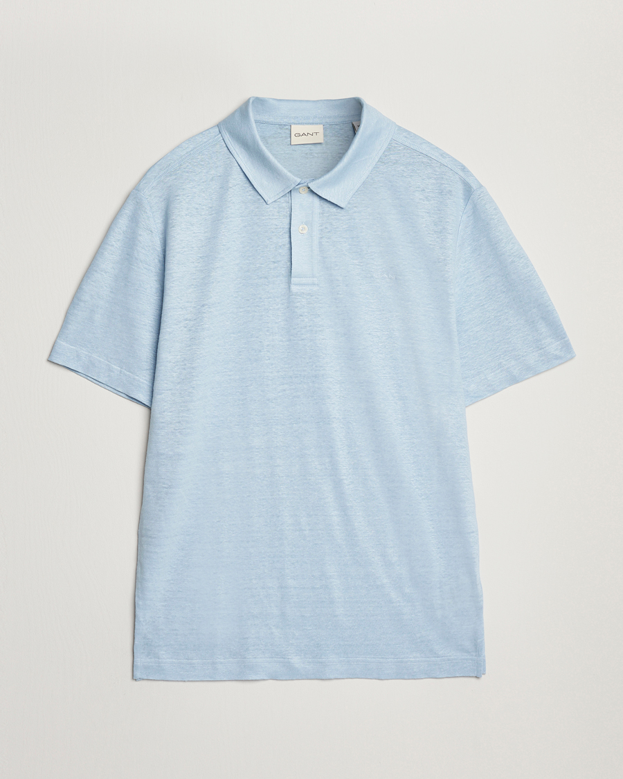 Herren | Poloshirts | GANT | Linen Polo Fresh Blue