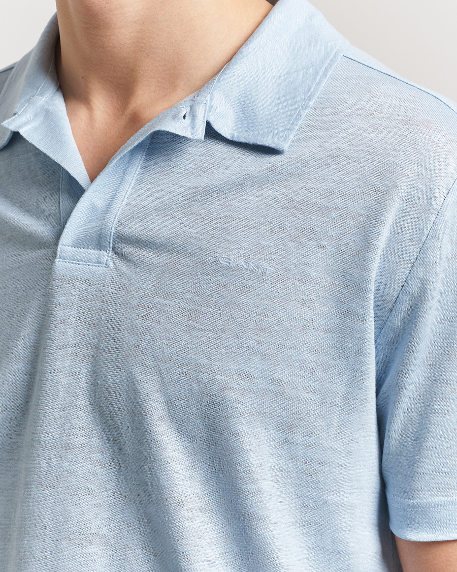 Herren | Poloshirts | GANT | Linen Polo Fresh Blue