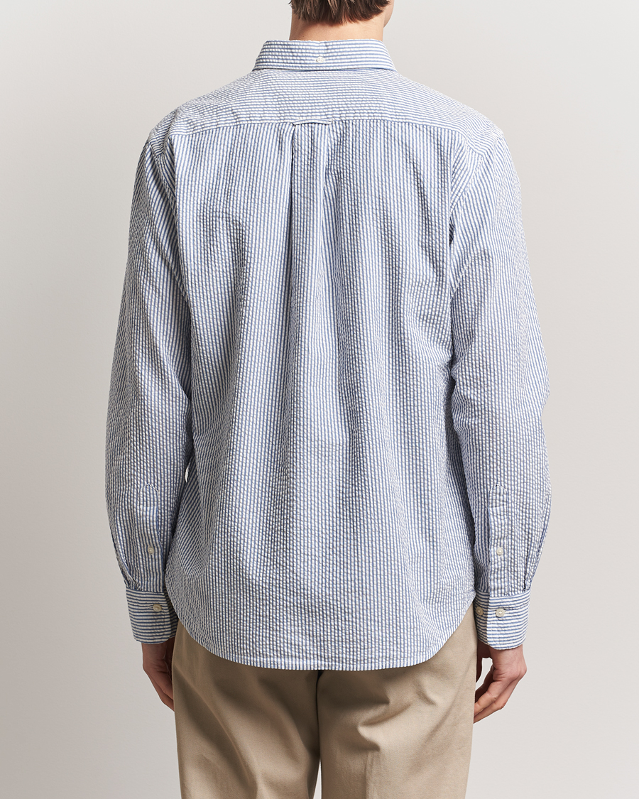 Herren | Hemden | GANT | Regular Fit Striped Seersucker Shirt Rich Blue