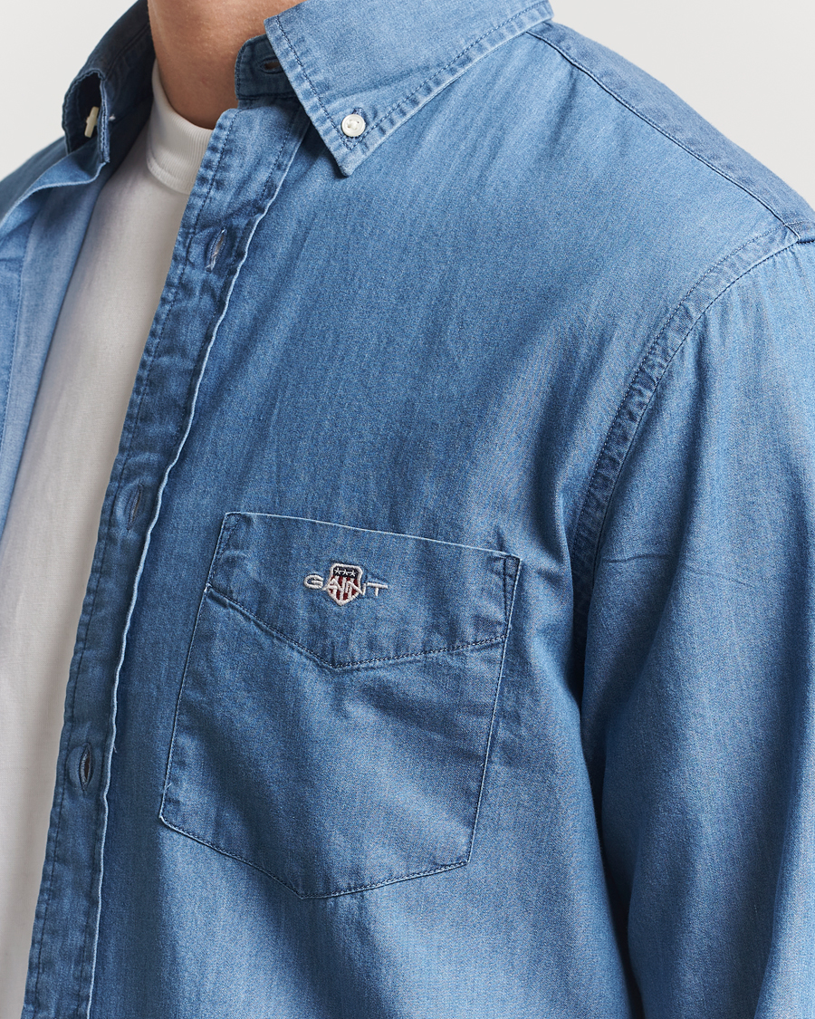 Herren | Hemden | GANT | Regular Fit Denim Shirt Semi Light Blue